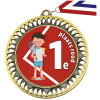 Medaille Tennis Rood 1e plaats jongen